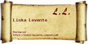Liska Levente névjegykártya